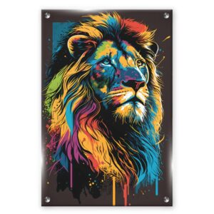 אריה בעיצוב צבעוני, פופ-ארט, חיות