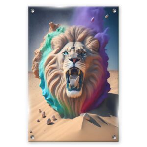 אריה, עיצוב ססגוני, צבעים חיים, פופ-ארט