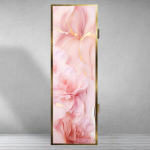 כיסוי לארון חשמל-פרחים ורודים עם זהב