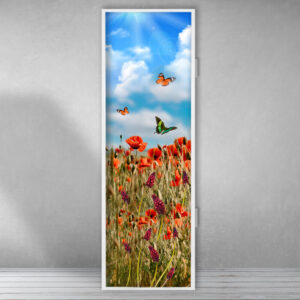 כיסוי ארון חשמל-פרחים ופרפים