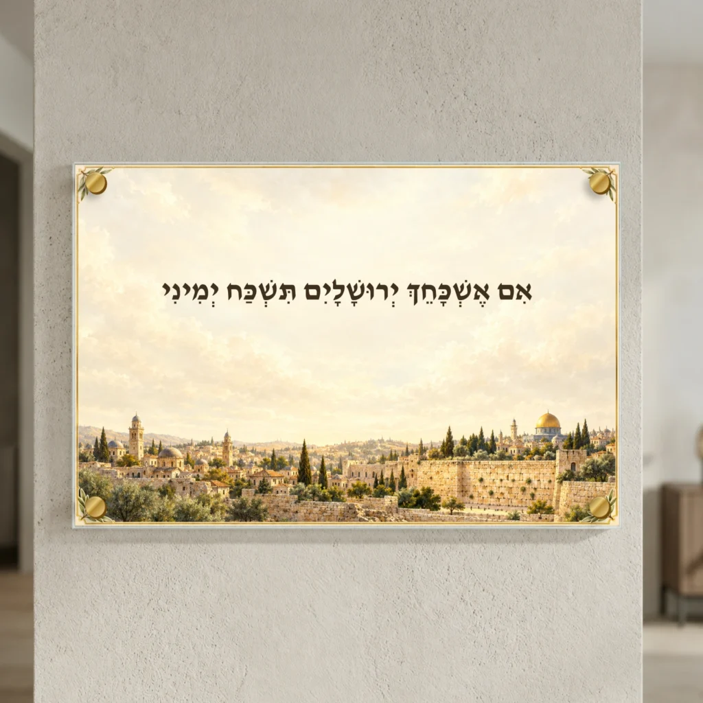 אם אשכחך ירושלים באור — landscape-gold; הדמיה