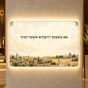 תמונה מוארת אם אשכחך ירושלים באור — הדמיית עיצוב medium