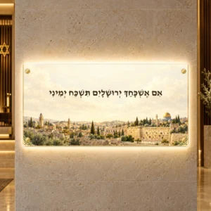 תמונה מוארת אם אשכחך ירושלים באור — הדמיית עיצוב wide