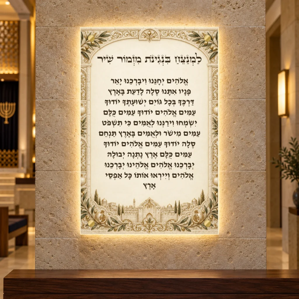 תמונה מוארת למנצח בנגינות היכל השנהב — הדמיית עיצוב tall