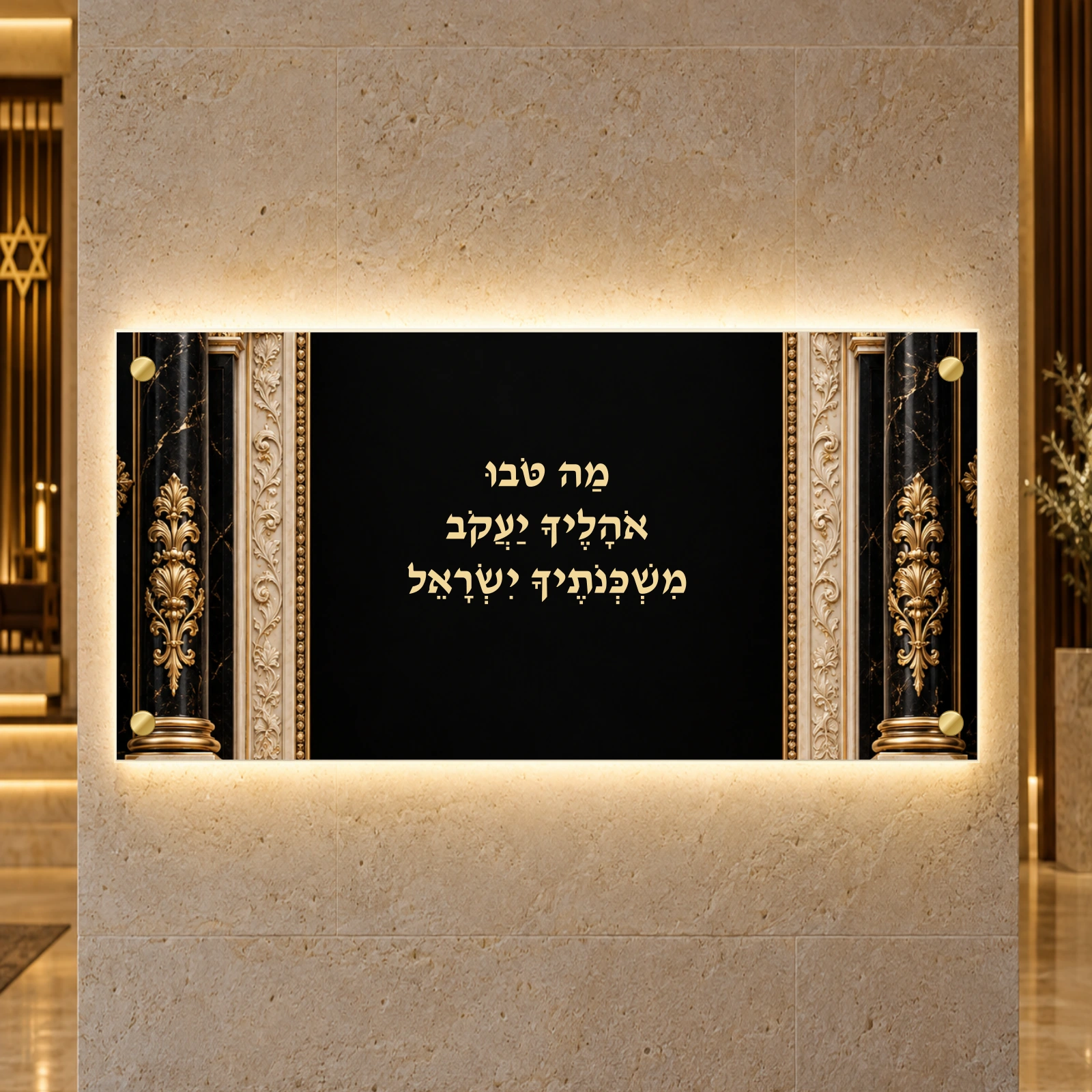 תמונה מוארת — מה טובו — שערי קדושה — הדמיה בתאורה היקפית