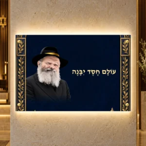 תמונה מוארת הרבי מלובביץ עולם של חסד — הדמיית עיצוב medium