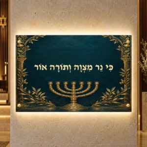 תמונה מוארת נר מצווה אור המנורה — הדמיית עיצוב medium