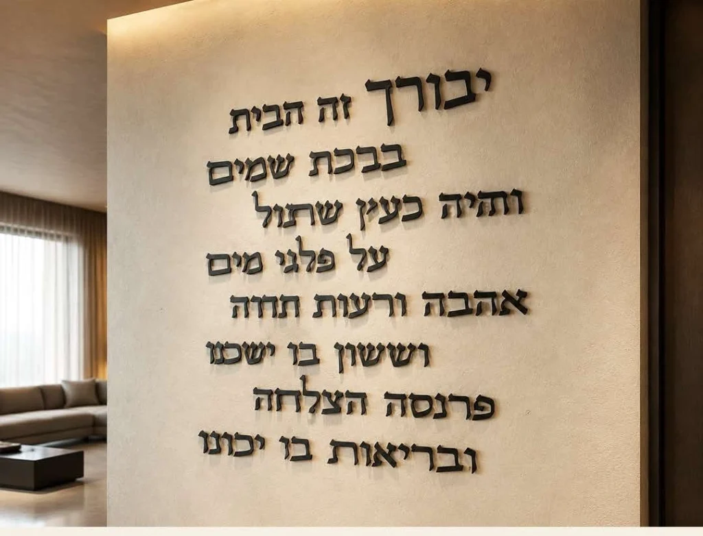 ברכת הבית — אותיות מרחפות — דוגמה מקורית