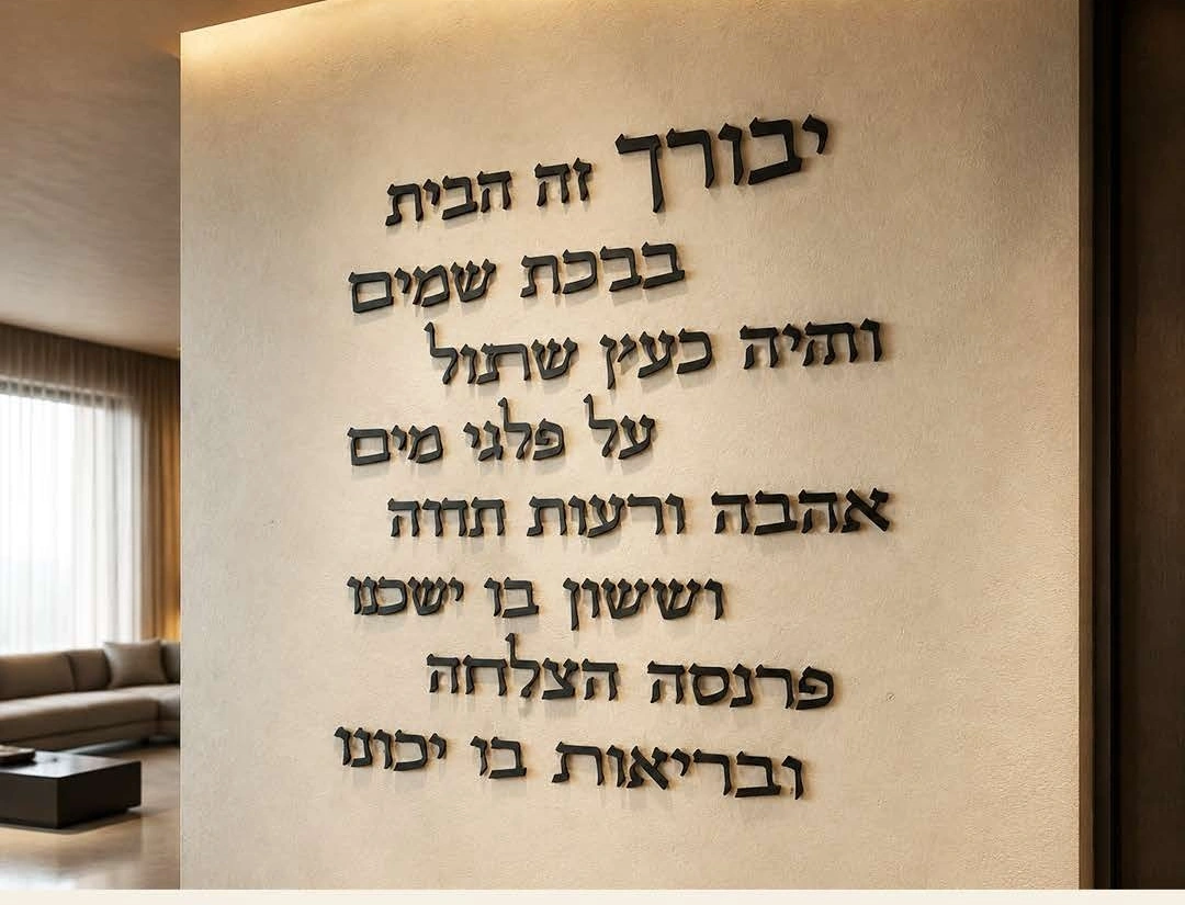 ברכת הבית אותיות מרחפות — דוגמה מקורית של WePrint