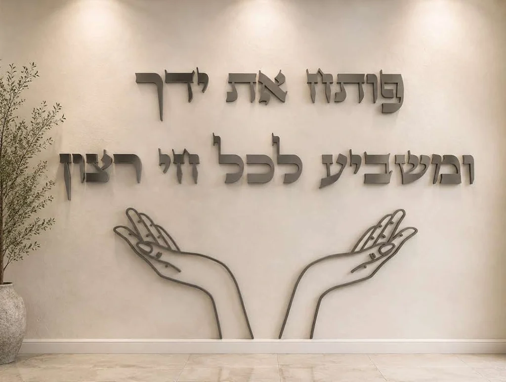 פותח את ידך — אותיות וידיים — דוגמה מקורית