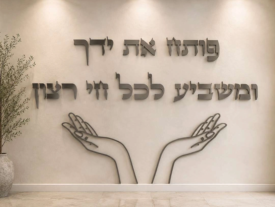 פותח את ידך אותיות — דוגמה מקורית של WePrint