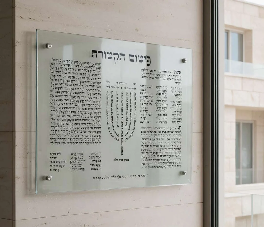 פיטום הקטורת — שקיפות נקייה — צילום העבודה מהקטלוג