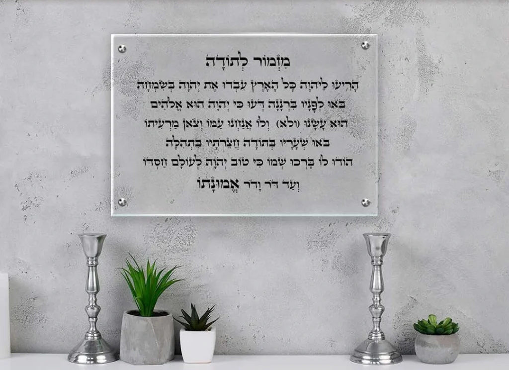 מזמור לתודה — שקיפות קלאסית — צילום העבודה מהקטלוג