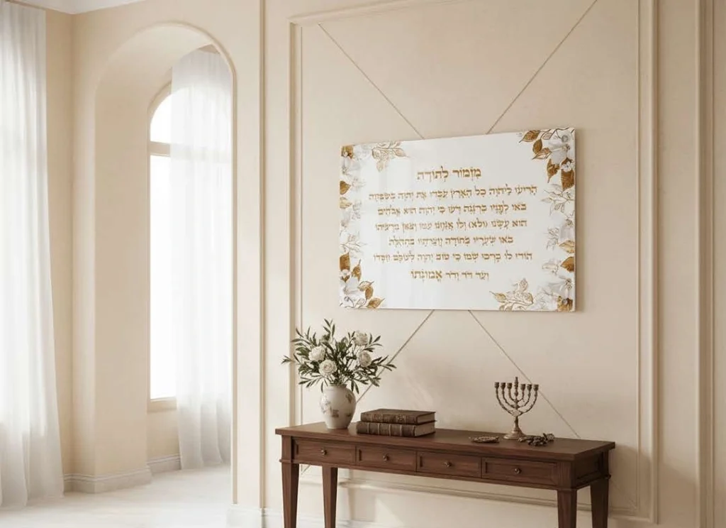 מזמור לתודה — פנינה וזהב — צילום העבודה מהקטלוג